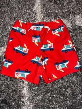 Hanna Andersson Red Ice Cream Truck Swim Shorts size 8